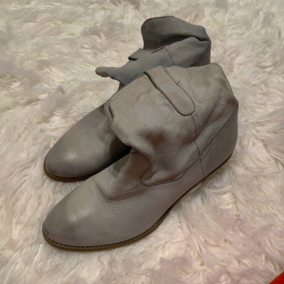 Cromn Vintage Leather Boots Size 9 Grey - Picture 1 of 3